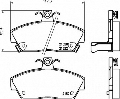 HELLA PAGID 8db355018161 -  Комплект тормозных колодок, дисковый тормоз